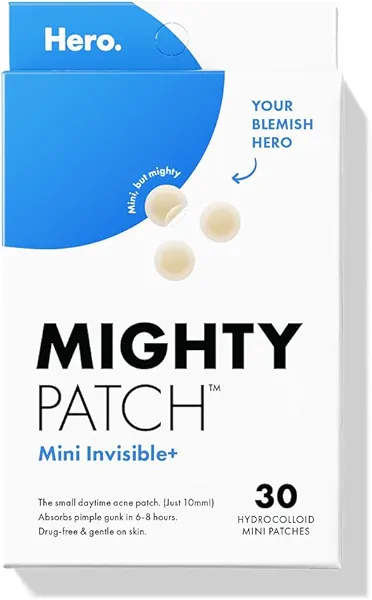 Mighty Patch Mini Invisible+ Patches - X-Small Daytime Hydrocolloid Acne Pimple Patches for Covering Zits & Blemishes, Blends Into Skin & Barely There (30 Count, 10mm Patch)