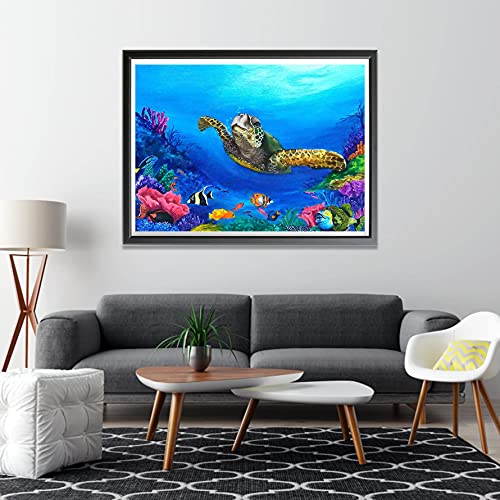 Sugamm 5D DIY Diamond Painting koraal volledige Diamant Schilderij Zeeschildpad Kit strassteentjes, borduurwerk foto's… - Image 4