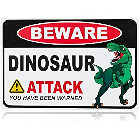 Sosolong Dinosaur Sign, Dinosaur Room Decor Yard Decor Wall Decals, 8 x 12 inches Dinosaur Party Supplies, T-Rex Dinosaur Sign for Boys Bedroom Decor Kids Room Wall Decor (Tyrannosaurus, 8in*12in) Cover