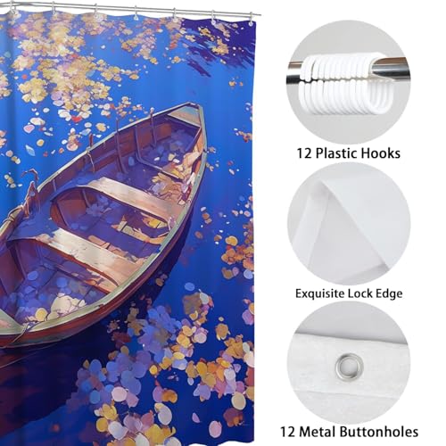 Rideau de douche mer en polyester avec imprimé 3D coloré bateau - 4