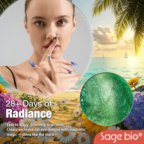 SAGEBIO Cat Eye Gel Nail Polish, 15ml Magnetic Gel, High-Gloss Finish, Long-Lasting, DIY Manicure Kit with Magnet Stick, Stunning 3D Magnetic Effect, 03 — view 5