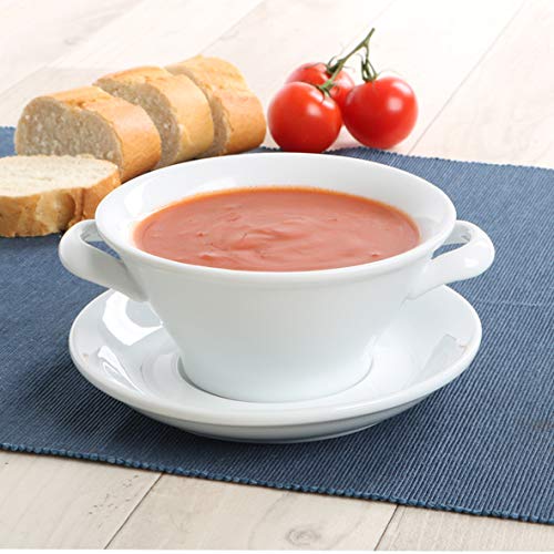 Tasse à soupe 0,30 l Holst Porcelaine avec soucoupe Uta blanche