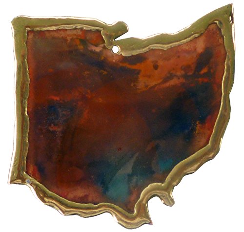 Ohio State Shaped Copper Ornament & Ohio Gift | Handmade in USA. Nice Rustic Home & Office Decor or Friendship Gift | Ohio State Decor