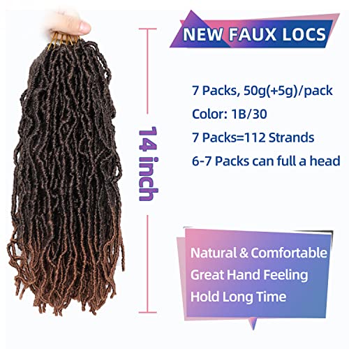 Violet 14 Inch Faux Locs Crochet Hair For Black Women 7 Packs Soft Locs Crochet Hair Pre Looped Crochet Braids Synthetic Hair Extension (14 Inch,7 Packs,T30) #TOP1