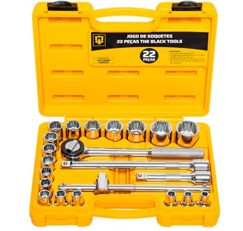 Jogo Kit de Ferramentas Manuais Chave Catraca 1/2 8 a 32mm BCS022...