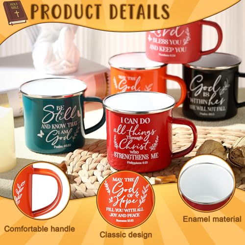Set de 10 tazas de café cristianas de esmalte 12 oz miniatura 3