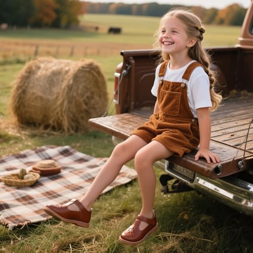 Image of Flaryzone Toddler Little Girl Mary Jane School Uniform Oxfords Flat Dress Shoes