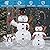 Lighted Snowman Family Outdoor Christmas Decoration, Set of 3 Collapsible Snowman Yard Lights, 270 LED White Pre-lit Snowman Lights for Indoor Outdoor Garden, Lawn, Patio Xmas Decor