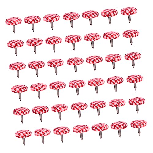 HOODANCOS 50pcs Accessories Studs Nail Small Fabric Pegs Brads for Crafting Feet Rivets Mini Legged Materials Iron Red