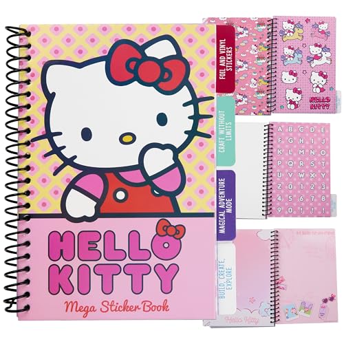 Hello Kitty Gommettes Autocollantes, Carnet Scrapbooking avec 28 Feuilles D'autocollant 400+ Stickers Kawaii, Cadeau Fille et Ado