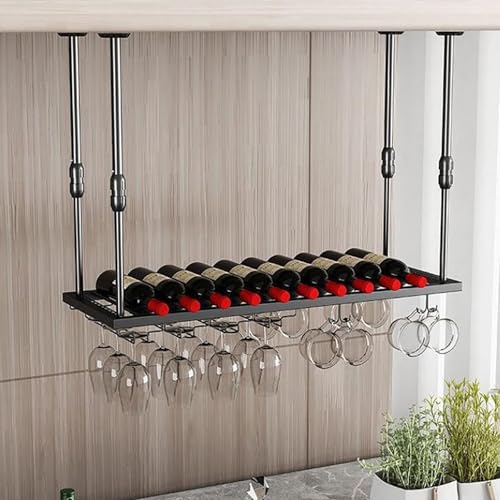 Casier à vin de plafond réglable pour optimiser l'espace des petites cuisines