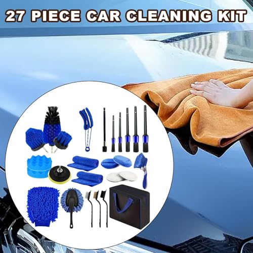 Set de lavado de coche con accesorios reutilizables para interiores y exteriores 2