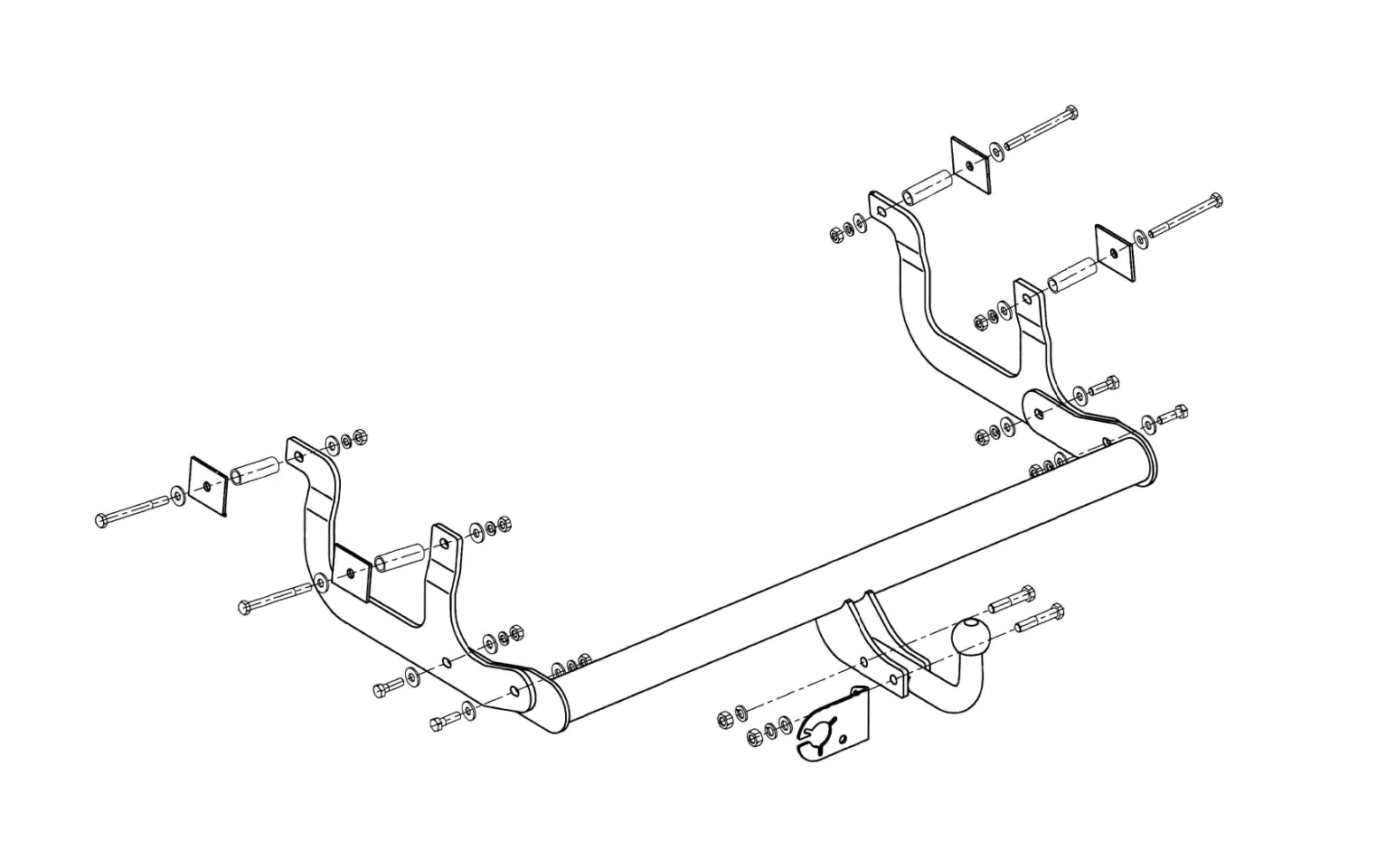 HOOK Nouveau attelage Rigide Fixe Compatible avec Dacia Lodgy Depuis 04.2012 avec Faisceau électrique Universel 7-Broches