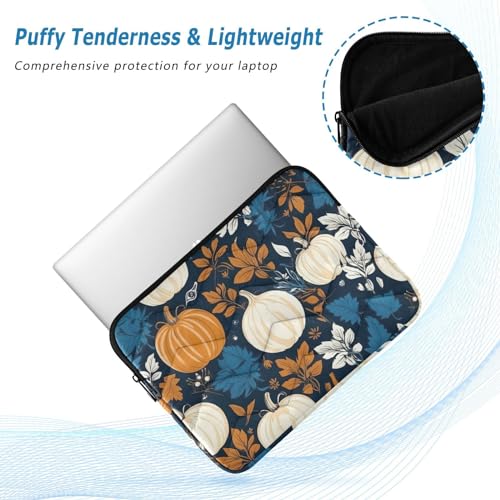Funda para laptop 13-14 pulgadas con diseño de calabazas azules y blancas miniatura 5