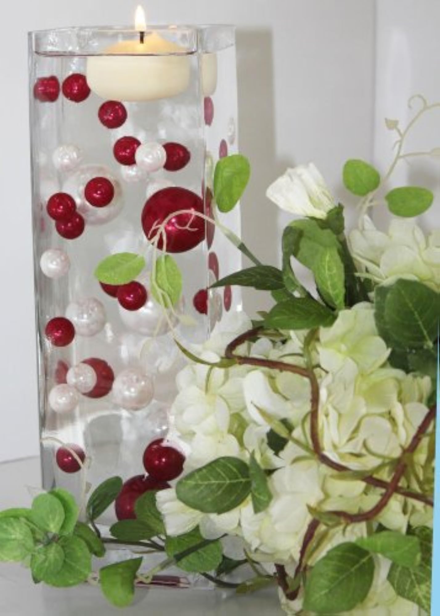 JellyBeadZ Red, White Pearl and Clear Bead Set