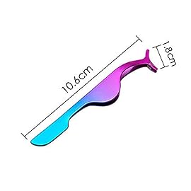 EIAKE False Eyelashes Applicator Tool Eyelash Extension Tweezers Remover Clip Tweezers Nipper (Two Tone Color)