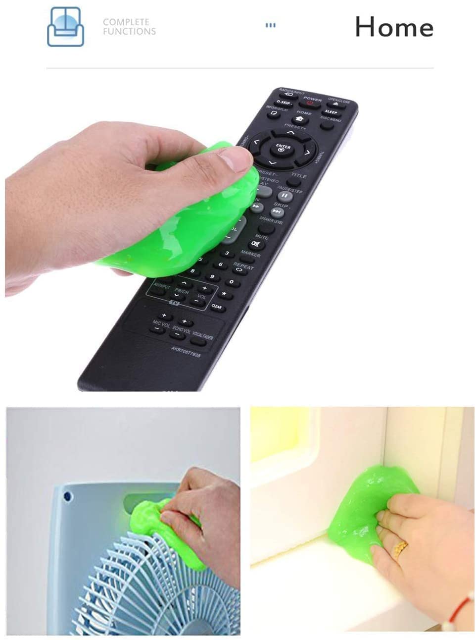 WOLFANO Super Magic Cleaning Slime and Removes Dust, Dirt and Germs from Computer, Laptop, Keyboard, Phone,TV Remote, Calculators (Pack of 2) 3