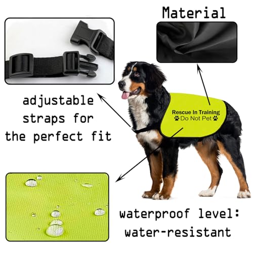 CENWA Rescue In Training Do Not Pet Dog Jacket Vest Nervous Anxious Training Dog Slogan Warning Vest (In Training Rescue M EU) - Image 2