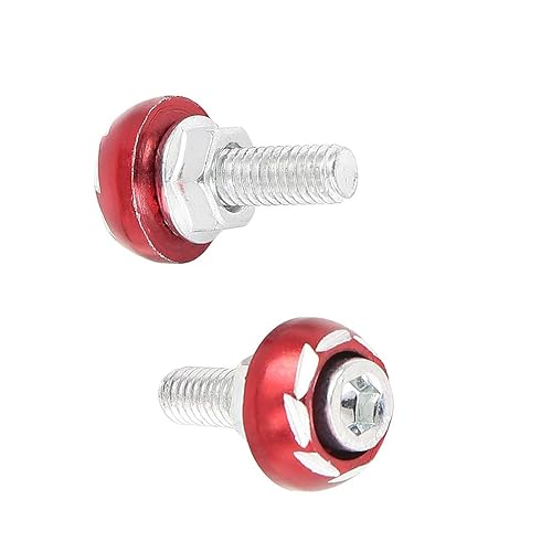 Miniatura 4 de 4pcs 0.236 in Metal motocicleta matrícula marco tornillo tornillo sujetador rojo 1996-2023