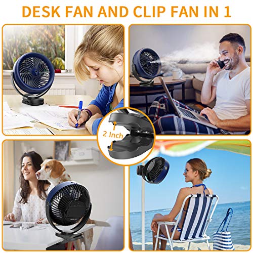 Koonie 10000Mah Misting Fan, Battery Operated Mist Fan Desk Fan Clip On Fan, 48 Hours Working Time, Detachable Battery, 3 Speeds, 2 Mist Modes With 200Ml Tank For Home, Stroller, Office And Outdoor #TOP4