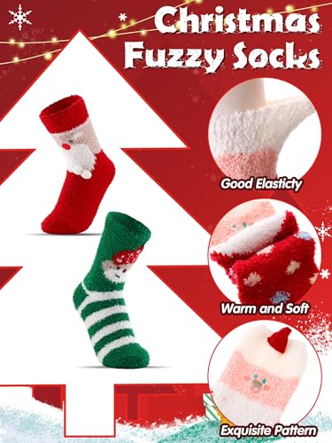 Image of Glitopper 24 Pairs Christmas Sock Advent Calendar 2025 Christmas Countdown Socks Set Include Xmas Fuzzy Socks Drawstring Gift Bags 24 Day Countdown Sticker for Women Men Adult