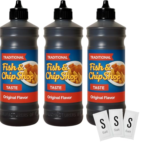 Traditional Chip Shop Vinegar 3 x 315ml – Maltflaven Non-Brewed Condiment – Authentic Fish & Chip Shop Taste – Ready-to-Use Vinegar for Takeaways, BBQs & Home Use