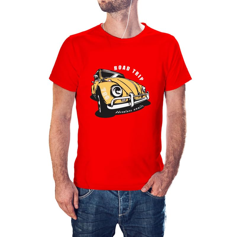 Image of Road Trip CAR 100% Cotton Round Neck Graphic Printed T Shirt for Men Women,Travel t Shirt,Adventure t Shirt
