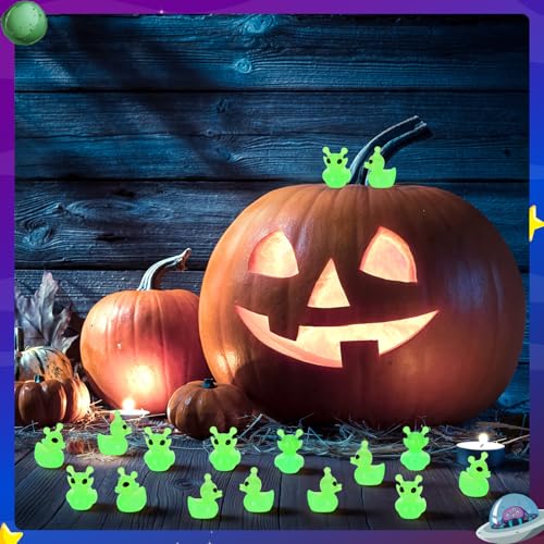 Image of 50 Pcs Alien Ducks Toy Figures, Mini Alien Resin Ducks Bulk, Tiny Aliens Figurine Dress up Duck Toy for Party Favors (Luminous Aliens)