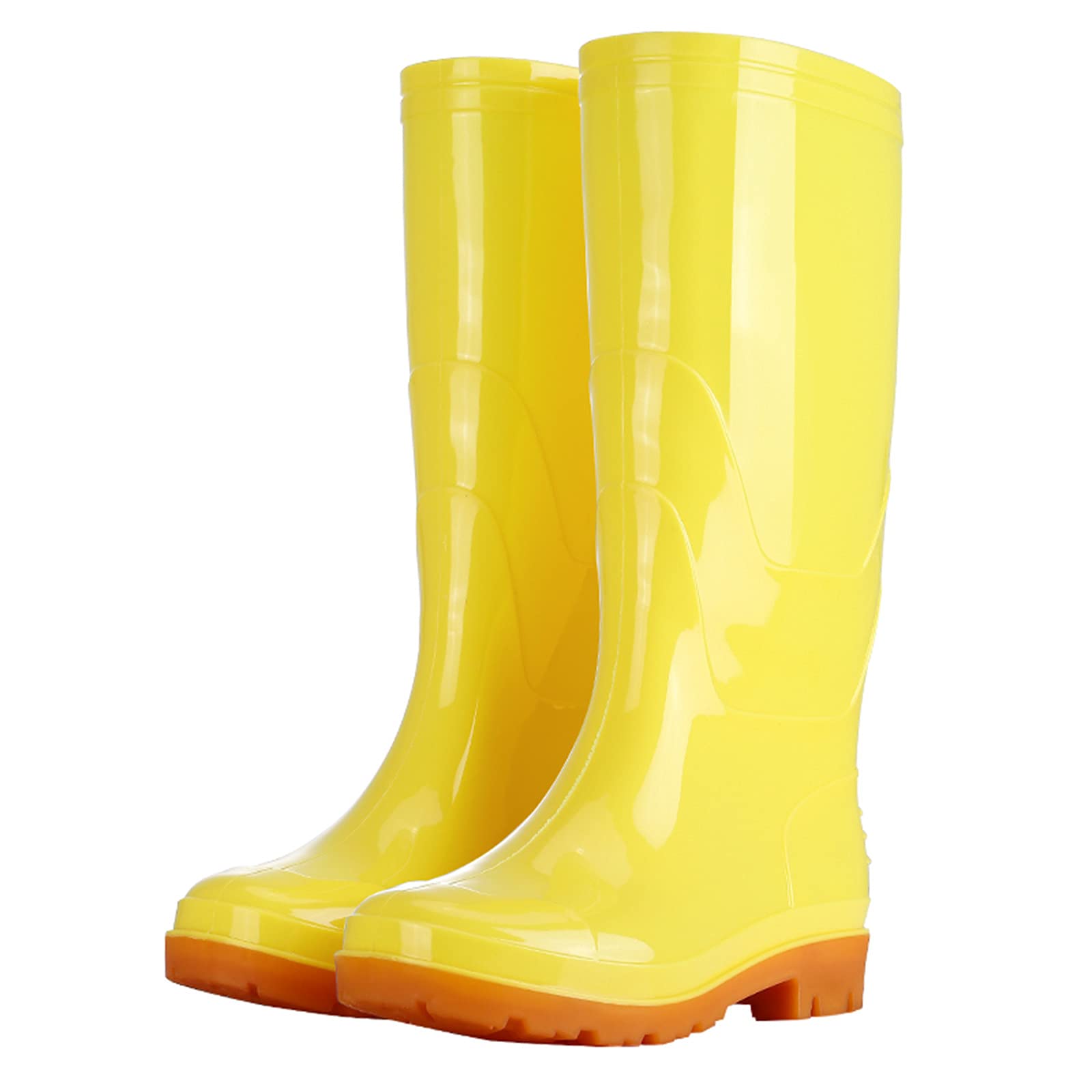 Genérico Botas De Agua Mujer Caña Alta, Botas De Agua Mujer, Ligero Impermeables Talla Grande Suela Gruesa Galochas Holgados Monocromo Moda Cómodo Casual Botas Adecuado Para Clima Frío