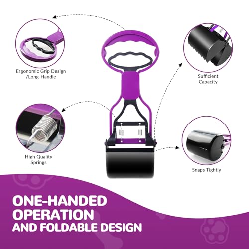 Image of Pooper Scooper, Foldable Dog Pooper Scoops with Durable Spring, Easy Handle Pet Pooper Scoopers for Dogs and Cats, Non-Breakable Poop Pick Up Tool for Grass and Gravel Pick Up