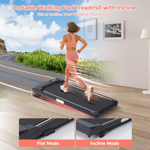 Walking Pad Treadmill with Handle Bar and Incline, 0.6-7.6MPH Electric Treadmill for Home Small, 350LB Mini Small Treadmills with Handles, 3.0HP Portable Treadmills for Home Exercising, Model V305 - Image 6