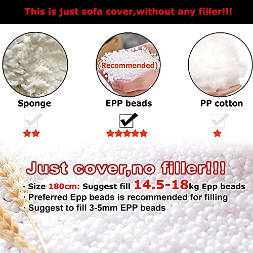 GAXQFEI 200 cm Riesige Bohnenbeutel Sofa Big Pelz Sitzsack Bett Slipcover Koffer Kein Füllstoff Boden Seat Recliner Puff… – Bild 3