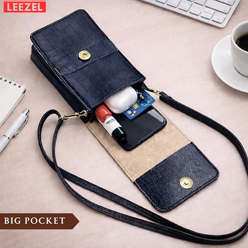 Image of LEEZEL Women's Girls Wallet Sling Bag for Mobile Cell Phone Holder