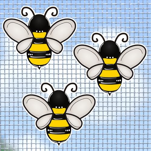 Konohan 6 Pcs Screen Magnets Magnetic Flexible Double Sided Protector Screen Door Magnets Screen Magnets for Magnetic Screen Door Decor for Sliding Door Window Protect Pet People (Bee)