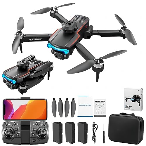 K102MAX �h���[�� �J�����t�� 90°�����\�� 4K HD �f���A���J���� �u���V���X���[�^�[�t�� �܂��ݎ� ���S�Ҍ��� �~�j�h���[�� �q������ �g�C�h���[�� ��s����45�� �o�b�e���[3�� ���[�P�[�X�t�� WI-FI FPV���A���^�C�� �q���