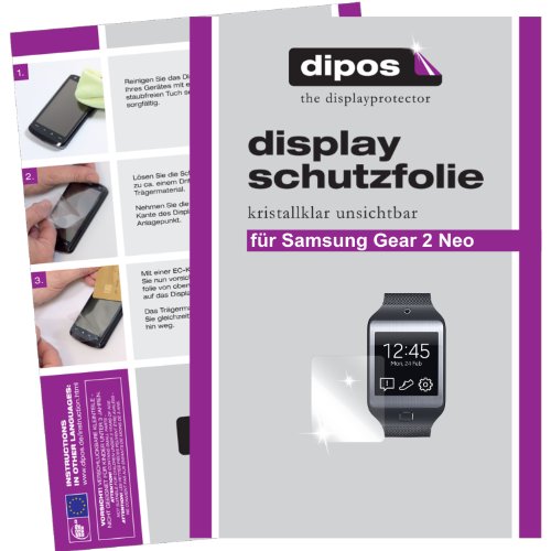 dipos Protector de Pantalla Compatible con Samsung Gear 2 Neo (2 Unidades)   Claro pelicula Protectora de Pantalla