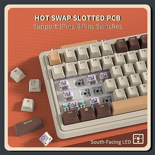 KZZI K75 PRO RGB 75% Wireless Gasket Mechanical Keyboard, Triple Mode Bluetooth 5.0/2.4G/USB-C 82 Ke