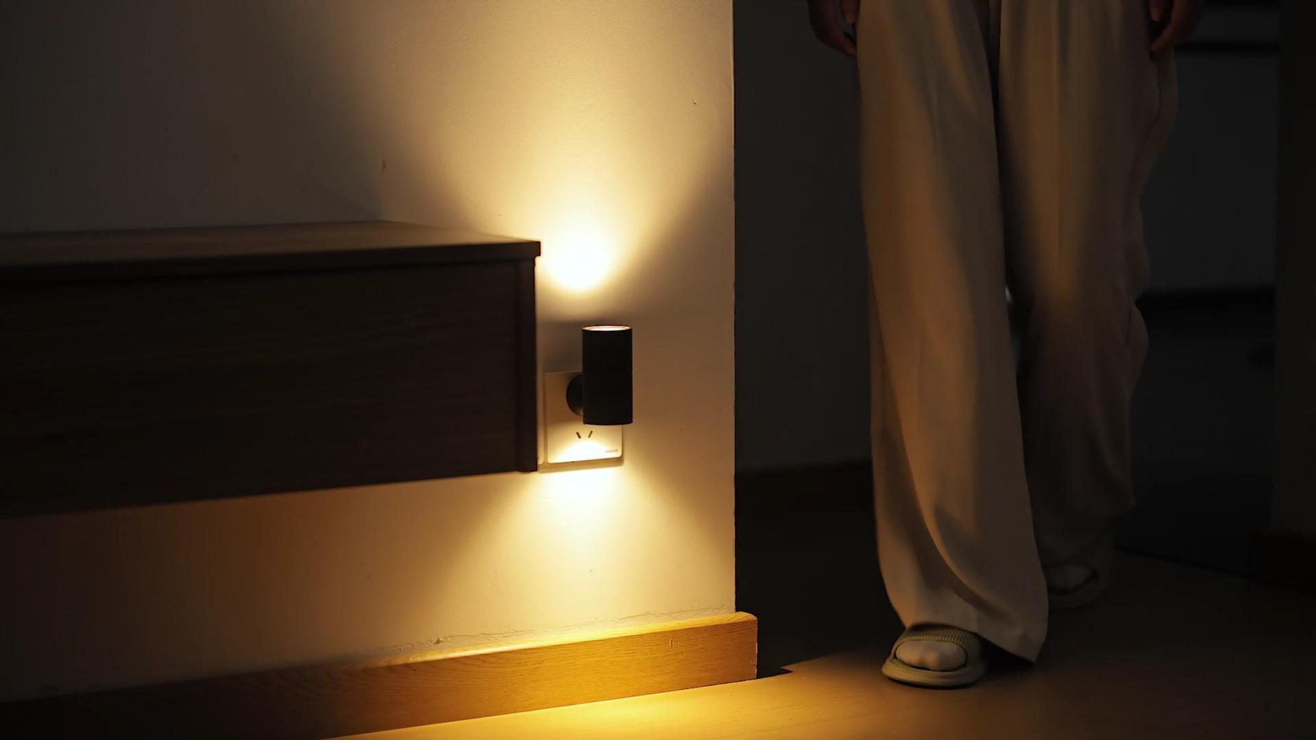 Image of Likelgn Night Light Plug into Wall, 2 Pack Dimmable LED Nightlight with Dusk to Dawn Sensor, Soft White Glow, for Hallway, Bathroom, Bedroom, Black