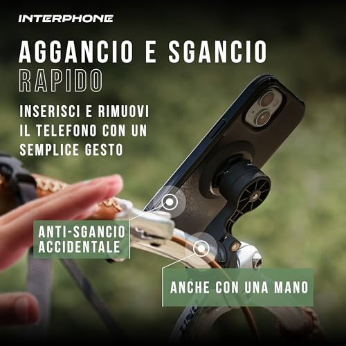Interphone Quiklox Porta Telefono Bici Da Manubrio, Supporto Cellulare Bici Da Corsa E Mountain Bike Compatibile Con Manubri Da 22 Mm A 31,8 Mm, Porta Smartphone Per Un Aggancio E Sgancio Rapido - 5