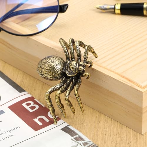 Figura decorativa araña de latón para escritorio miniatura 4