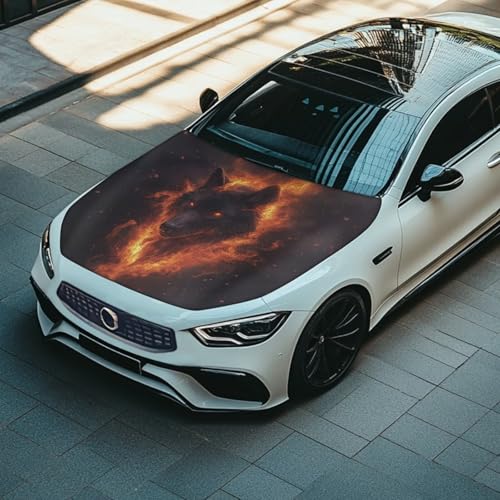 Image of Car Hood Protector - Elastic Stretchy Wolf Hood Covers for Cars, SUV, Sedan - Easy to Install - Exterior Decoration