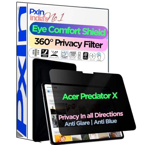 Image of PxIn Tablet Privacy Screen Guard compatible with Acer Predator X | No.1 | Anti Glare | Anti Blue Light | Anti UV | 4 Way Privacy Filter | 360 Privacy | Eye Protect