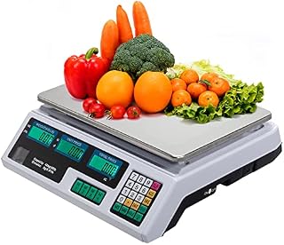 40kg Digital Shipping Parcel Scale Heavy Duty Postal Scales with Large Stainless Steel Platform and UK Plug Industrial Weighing Machine for Postage,Letter, Luggage, Post Office, Home Use, White