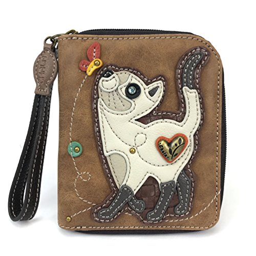Image of CHALA Zip Around Wallet, Wristlet, 8 Credit Card Slots, Sturdy Pu Leather