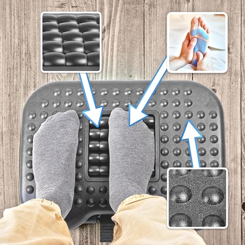 Duronic Adjustable Ergonomic Footrest FT03 with Massage Rollers - Image 4