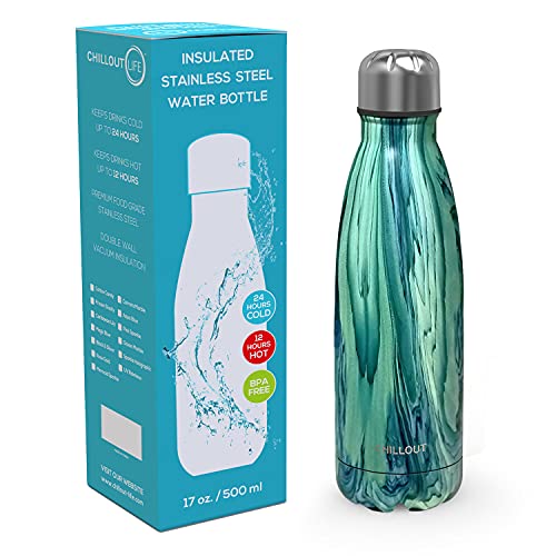 Image of CHILLOUT LIFE 17oz Insulated Stainless Steel Water Bottle, Leak Proof