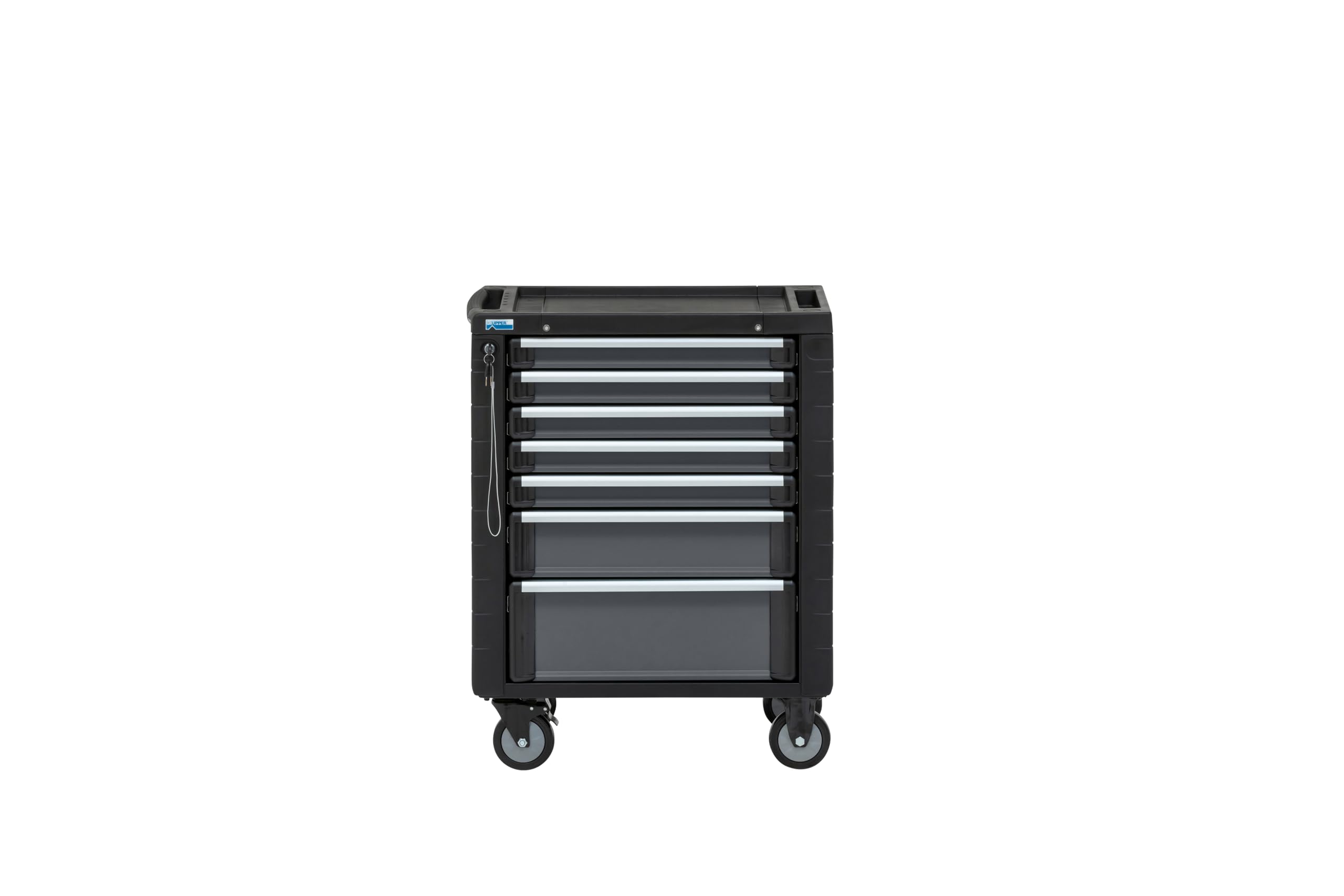 Küpper Carrello portautensili, 7 cassetti, serratura centrale, portata 210 kg, 1 rotolo bloccabile (antracite)