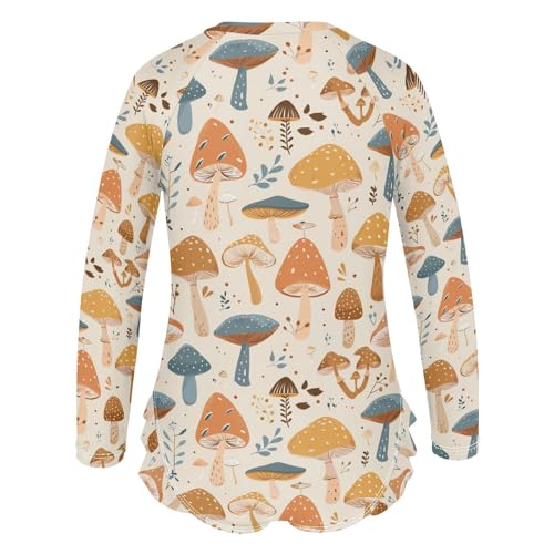 Cute Mushroom Girls Long Sleeve Swimsuit UPF 50+ Rashguard Swimwear One Piece Bathing Suit for 3-12 212200432