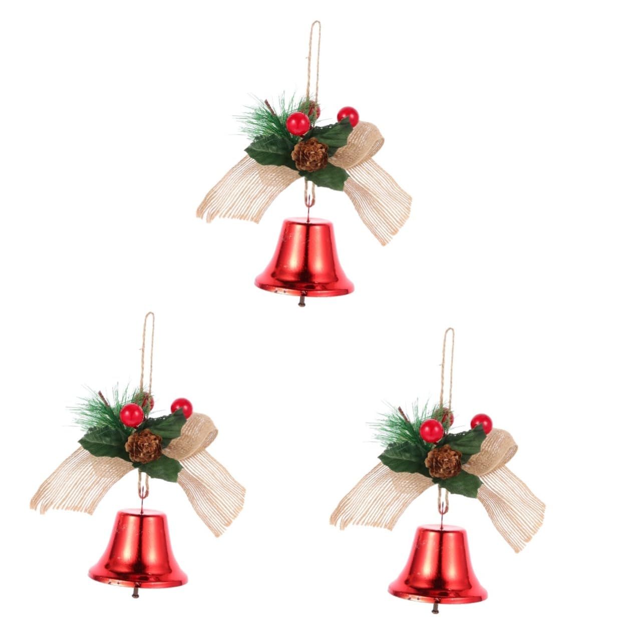 Cabilock 3 Set Campane Di Natale Festone Decorazioni Pendenti Natalizi Ciondolo Natalizio Decorazione Natale Ciondoli Natalizi Appesi Ornamenti in Stile Natalizio Metallo 2 Pezzi * 3
