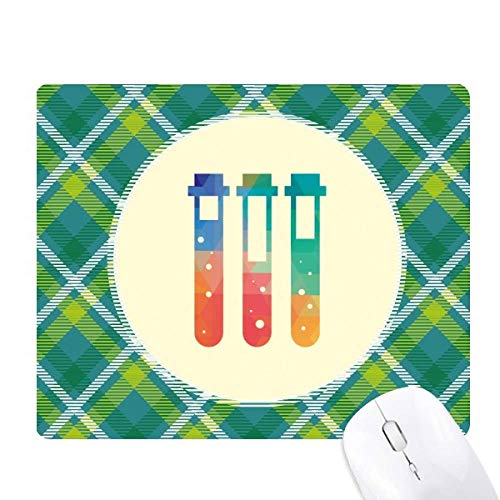 Tapis de souris chimie impression pixel verte et design tubes à essais